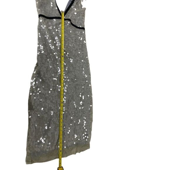 Zara Womens Dress Small S Maxi Sequined Mesh Sleeveless silver 9001/173 NWT - Picture 15 of 16